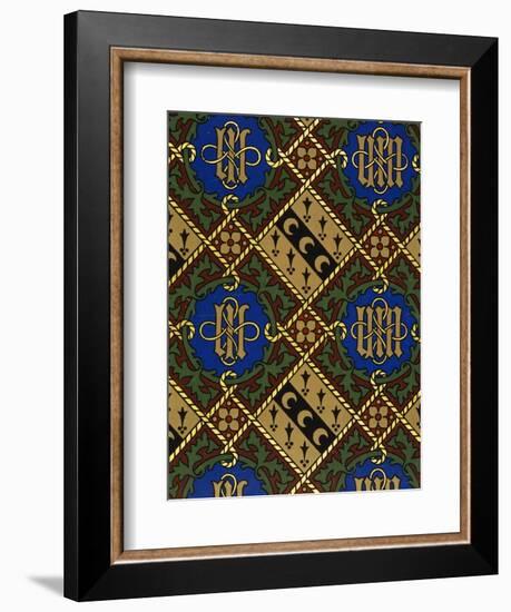 Diamond Print Ecclesiastical Wallpaper Design by Augustus Welby Pugin-Stapleton Collection-Framed Giclee Print