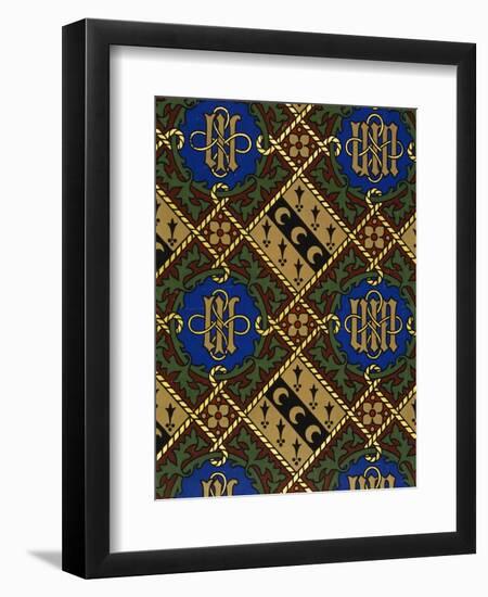 Diamond Print Ecclesiastical Wallpaper Design by Augustus Welby Pugin-Stapleton Collection-Framed Giclee Print