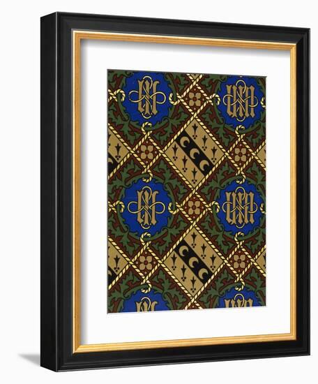 Diamond Print Ecclesiastical Wallpaper Design by Augustus Welby Pugin-Stapleton Collection-Framed Giclee Print