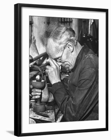 Diamond Setter Putting Stones into "Dops" for the Polishers-Hans Wild-Framed Premium Photographic Print