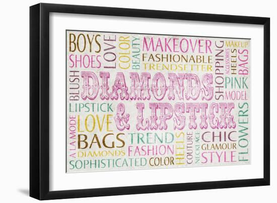 Diamonds and Lipstick-Sd Graphics Studio-Framed Art Print