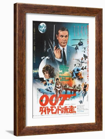 Diamonds are Forever, Japanese poster, Sean Connery, Jill St. John, 1971-null-Framed Premium Giclee Print