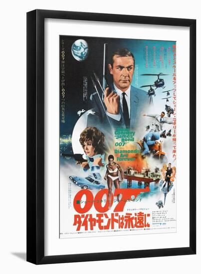 Diamonds are Forever, Japanese poster, Sean Connery, Jill St. John, 1971-null-Framed Premium Giclee Print