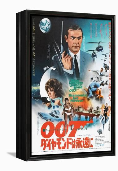 Diamonds are Forever, Japanese poster, Sean Connery, Jill St. John, 1971-null-Framed Stretched Canvas