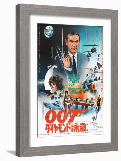 Diamonds are Forever, Japanese poster, Sean Connery, Jill St. John, 1971-null-Framed Art Print