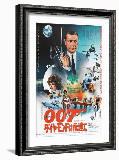 Diamonds are Forever, Japanese poster, Sean Connery, Jill St. John, 1971-null-Framed Art Print