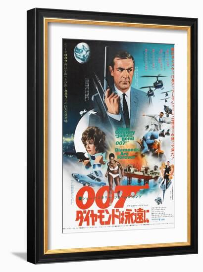 Diamonds are Forever, Japanese poster, Sean Connery, Jill St. John, 1971-null-Framed Art Print