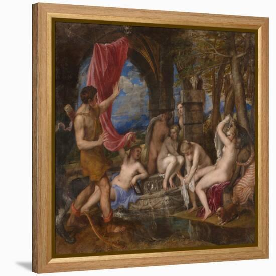 Diana and Actaeon, 1556-1559-Titian (Tiziano Vecelli)-Framed Premier Image Canvas