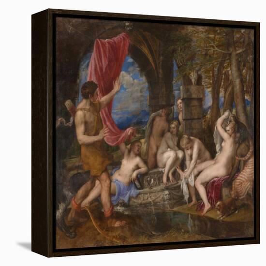 Diana and Actaeon, 1556-1559-Titian (Tiziano Vecelli)-Framed Premier Image Canvas