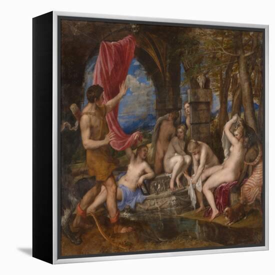 Diana and Actaeon, 1556-1559-Titian (Tiziano Vecelli)-Framed Premier Image Canvas