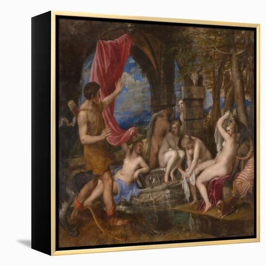 Diana and Actaeon, 1556-1559-Titian (Tiziano Vecelli)-Framed Premier Image Canvas