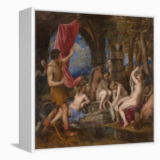 Diana and Actaeon, 1556-1559-Titian (Tiziano Vecelli)-Framed Premier Image Canvas