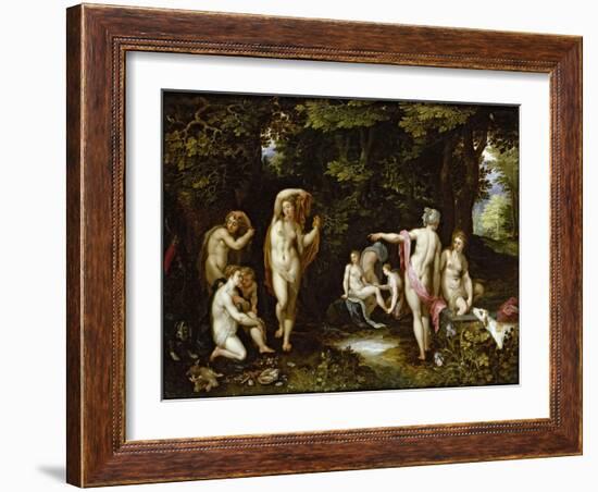 Diana and Actaeon, Ca 1595-Jan Brueghel the Elder-Framed Giclee Print