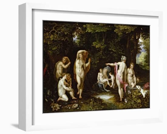 Diana and Actaeon, Ca 1595-Jan Brueghel the Elder-Framed Giclee Print