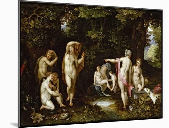 Diana and Actaeon, Ca 1595-Jan Brueghel the Elder-Mounted Giclee Print