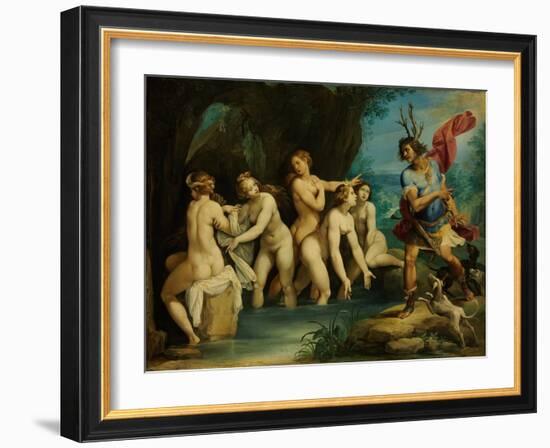 Diana and Actaeon, Ca 1604-Giuseppe Cesari-Framed Giclee Print