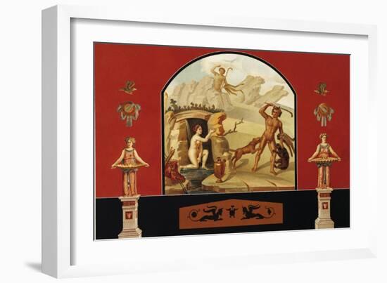 Diana and Actaeon, House of Sallust, Pompei, Volume III, Plate III-Fausto and Felice Niccolini-Framed Giclee Print