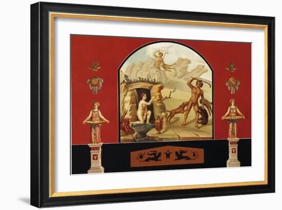 Diana and Actaeon, House of Sallust, Pompei, Volume III, Plate III-Fausto and Felice Niccolini-Framed Giclee Print