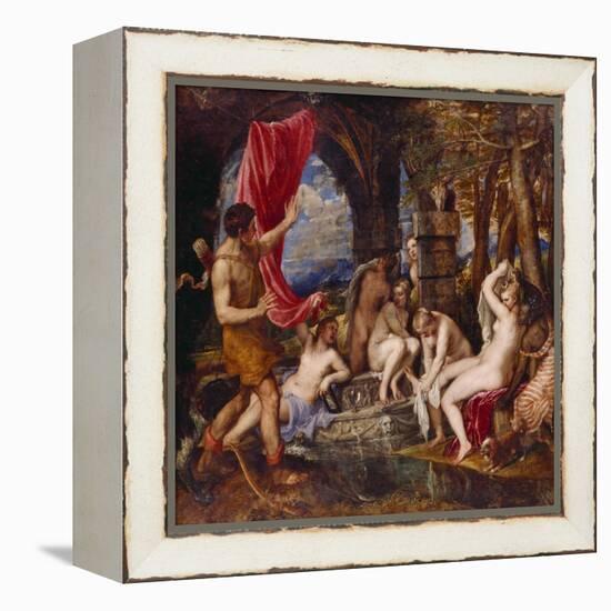 Diana and Aktaeon-Tizian Tiziano Vecellio-Framed Premier Image Canvas