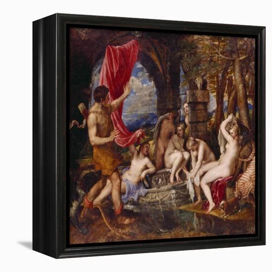 Diana and Aktaeon-Tizian Tiziano Vecellio-Framed Premier Image Canvas