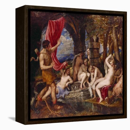 Diana and Aktaeon-Tizian Tiziano Vecellio-Framed Premier Image Canvas