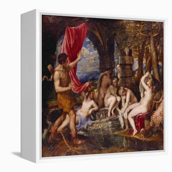 Diana and Aktaeon-Tizian Tiziano Vecellio-Framed Premier Image Canvas