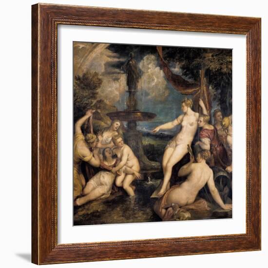 Diana and Callisto-Titian (Tiziano Vecelli)-Framed Art Print