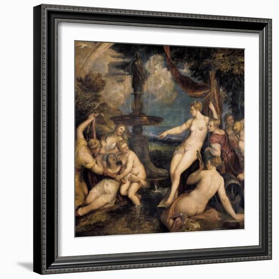 Diana and Callisto-Titian (Tiziano Vecelli)-Framed Art Print