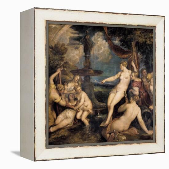 Diana and Callisto-Titian (Tiziano Vecelli)-Framed Stretched Canvas