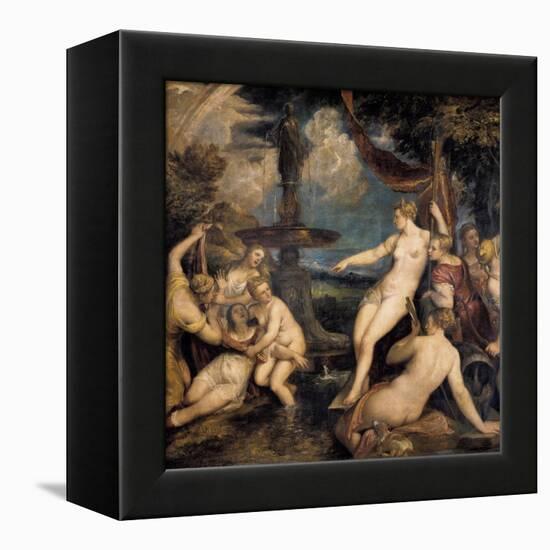 Diana and Callisto-Titian (Tiziano Vecelli)-Framed Stretched Canvas