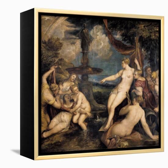 Diana and Callisto-Titian (Tiziano Vecelli)-Framed Stretched Canvas