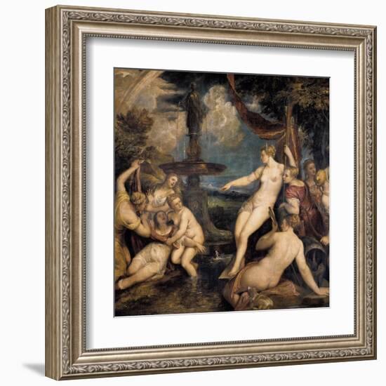 Diana and Callisto-Titian (Tiziano Vecelli)-Framed Art Print