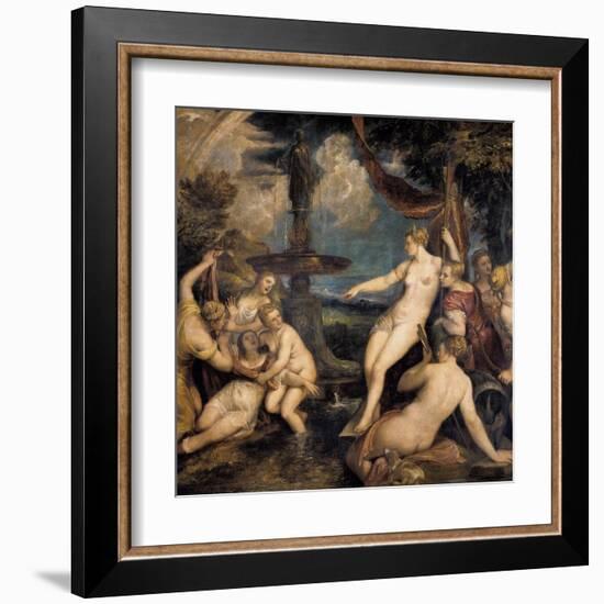 Diana and Callisto-Titian (Tiziano Vecelli)-Framed Art Print