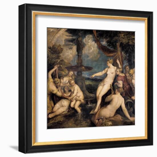 Diana and Callisto-Titian (Tiziano Vecelli)-Framed Art Print