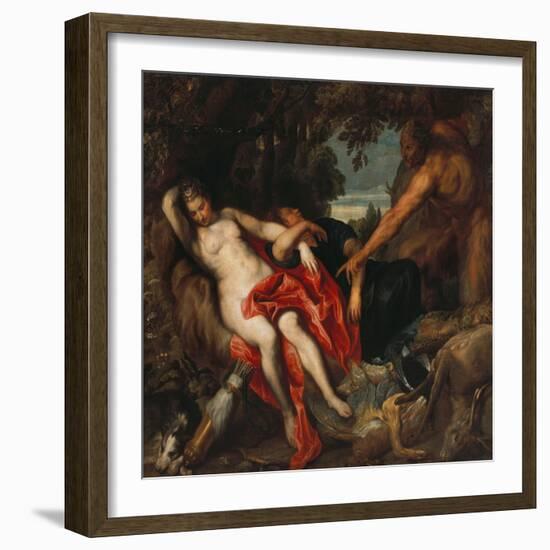 Diana and Endymion Surprised by a Satyr-Sir Anthony Van Dyck-Framed Giclee Print