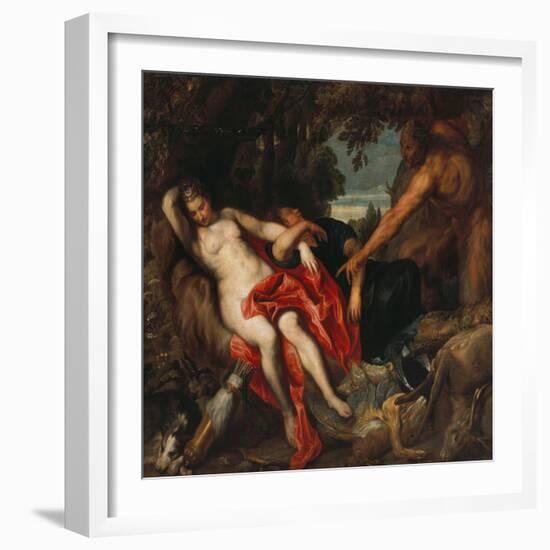 Diana and Endymion Surprised by a Satyr-Sir Anthony Van Dyck-Framed Giclee Print