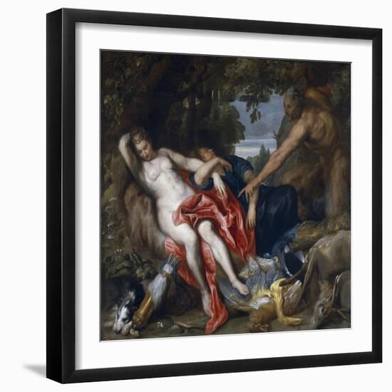 Diana and Her Nymph Surprised by Satyr-Sir Anthony Van Dyck-Framed Giclee Print