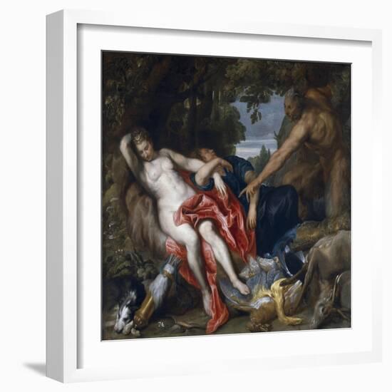 Diana and Her Nymph Surprised by Satyr-Sir Anthony Van Dyck-Framed Giclee Print