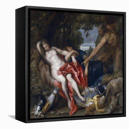 Diana and Her Nymph Surprised by Satyr-Sir Anthony Van Dyck-Framed Premier Image Canvas