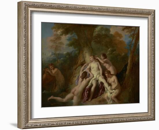 Diana and Her Nymphs Bathing, 1722-4-Jean Francois de Troy-Framed Giclee Print