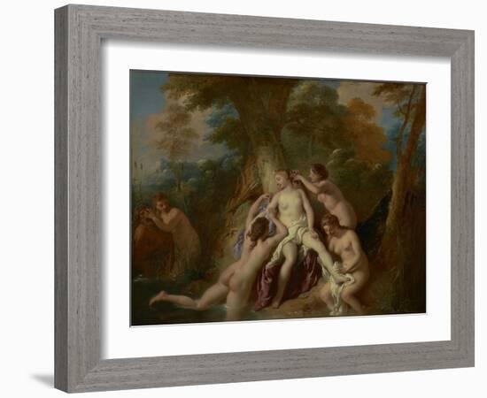 Diana and Her Nymphs Bathing, 1722-4-Jean Francois de Troy-Framed Giclee Print