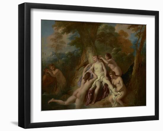 Diana and Her Nymphs Bathing, 1722-4-Jean Francois de Troy-Framed Giclee Print