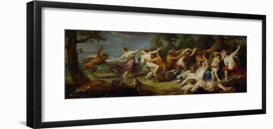 Diana and Her Nymphs Discoverd by Satyrs-Peter Paul Rubens-Framed Giclee Print