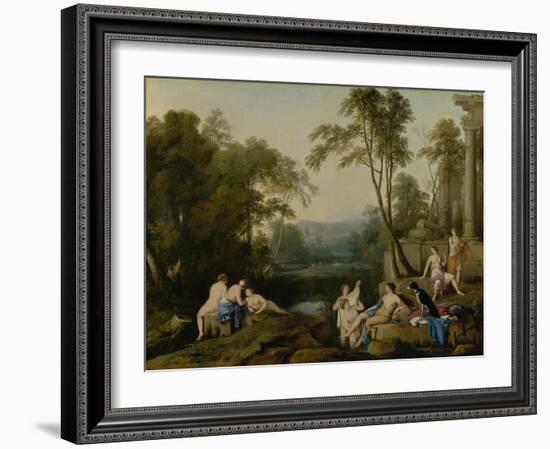 Diana and Her Nymphs in a Landscape, 1644-Laurent de La Hire or La Hyre-Framed Giclee Print
