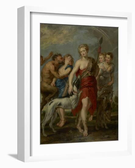 Diana and Her Nymphs on the Hunt, 1627-8-Peter Paul Rubens-Framed Giclee Print