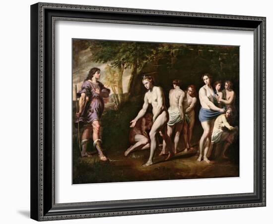 Diana and Her Nymphs Surprised by Actaeon-Andrea Vaccaro-Framed Giclee Print