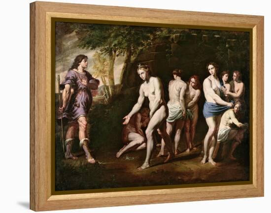 Diana and Her Nymphs Surprised by Actaeon-Andrea Vaccaro-Framed Premier Image Canvas