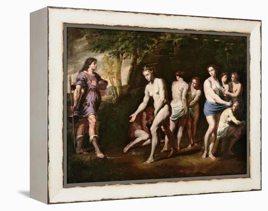 Diana and Her Nymphs Surprised by Actaeon-Andrea Vaccaro-Framed Premier Image Canvas