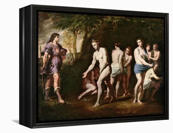 Diana and Her Nymphs Surprised by Actaeon-Andrea Vaccaro-Framed Premier Image Canvas