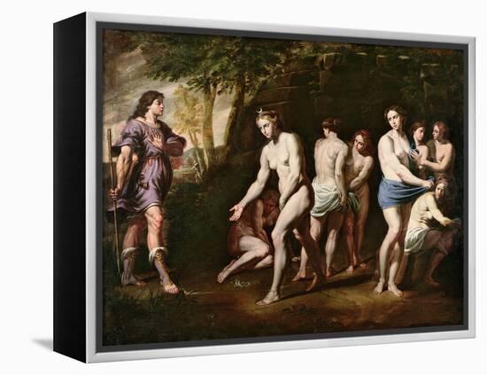 Diana and Her Nymphs Surprised by Actaeon-Andrea Vaccaro-Framed Premier Image Canvas